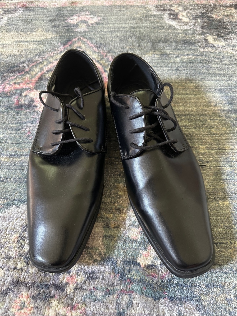 Joseph Abboud Classic Black Men's Dress Shoes - Lace-Up Plain Toe Oxford - Great